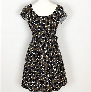 Boden Brown Black Belted A-line Dress